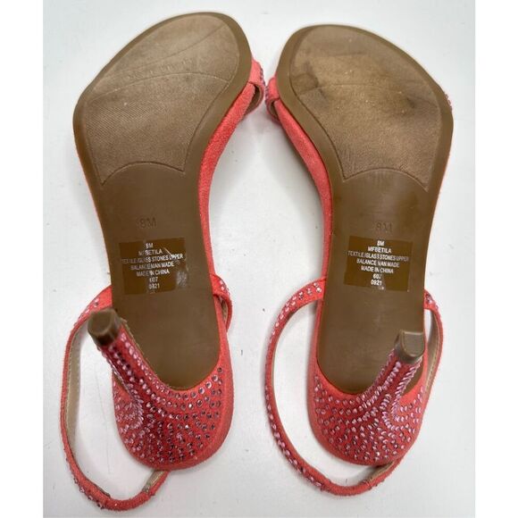 Marc Fisher Sandals Womens‎ Size 8 Betila Slingback Heels Rhinestone Accents - Picture 10 of 11